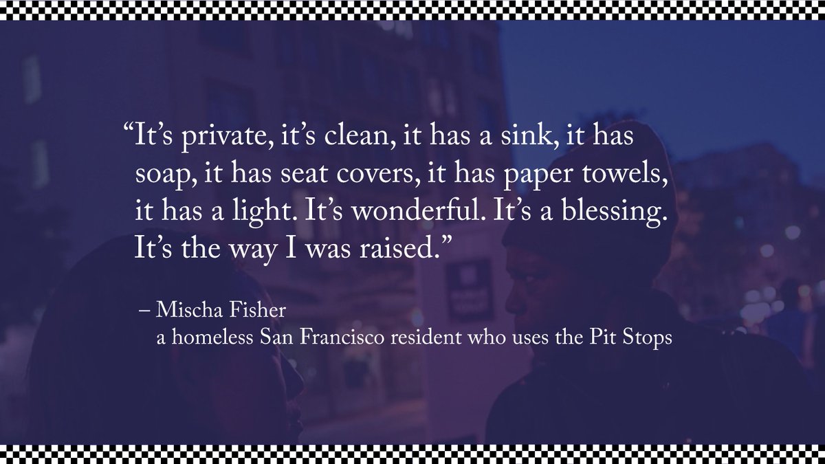 sfpublicworks's tweet photo. We believe that sanitation is a human right. The Pit Stop program allows people take care of their bathroom needs with dignity. 🚽💦 #WorldToiletDay #SFPitStop #SF

Find out more here: https://t.co/CGtavh2PNH https://t.co/q8KwUp44EO