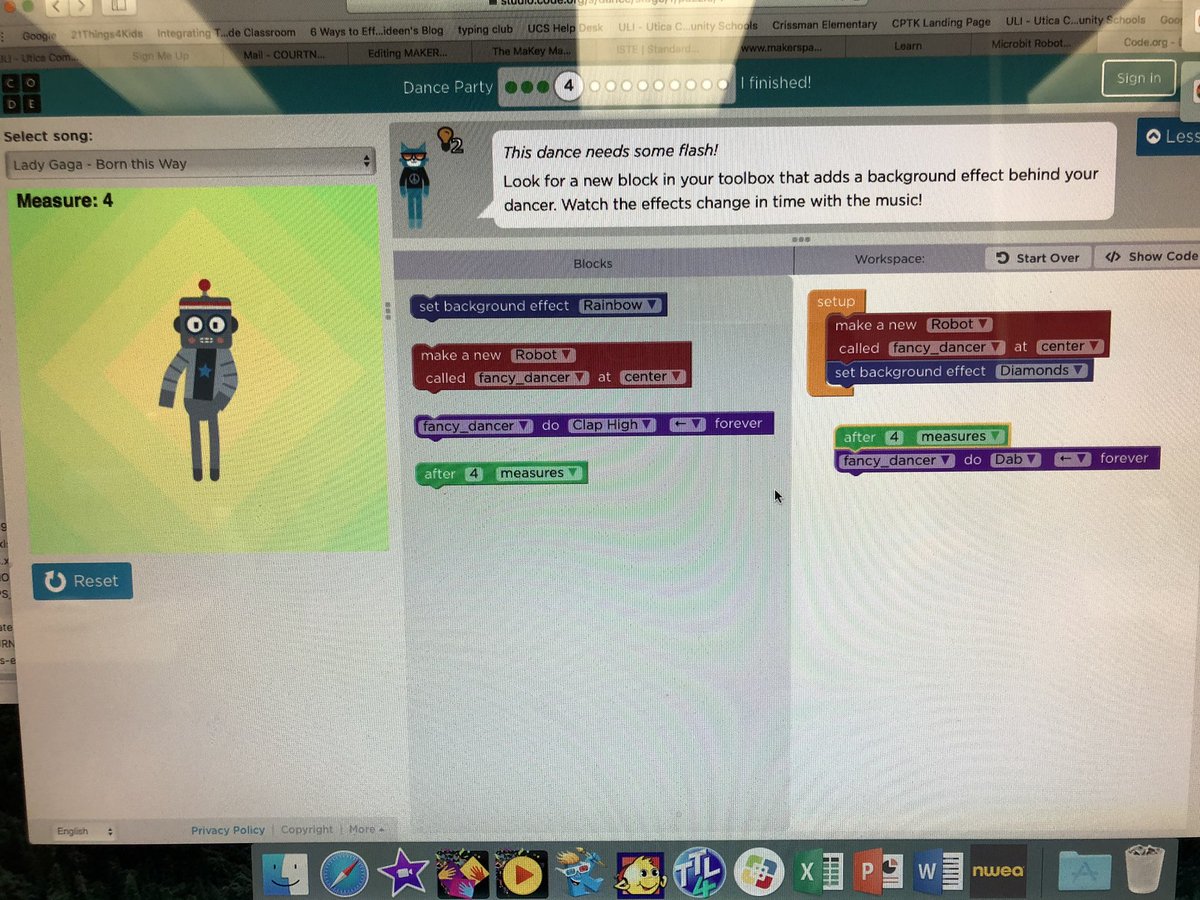 tcconley29's tweet photo. Can’t wait to have a dance party with my students!! @codeorg #hour_of_code @SigEEMACUL @uticaschools https://t.co/lNl1hawjDa