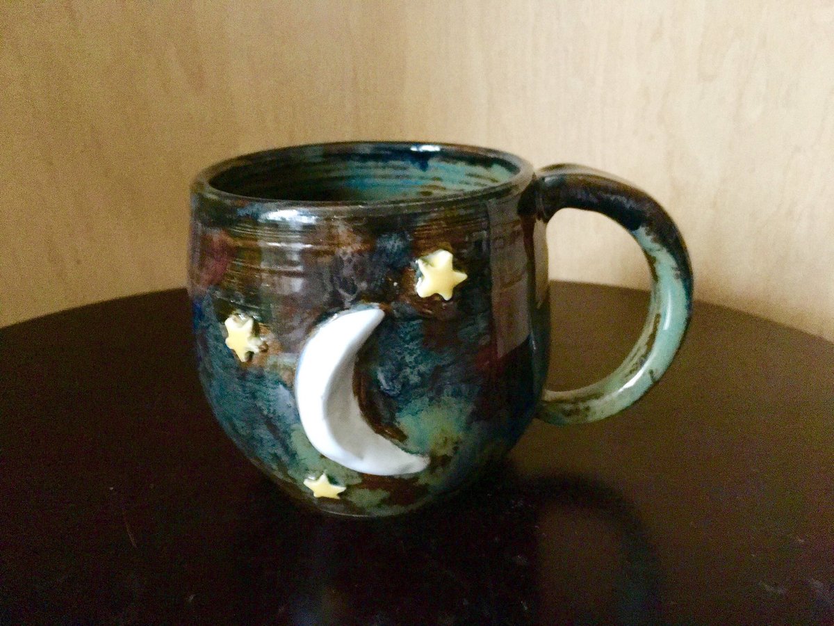 windriftpottery's tweet photo. Excited to share this item from my shop: Stardust mug with moon and stars https://t.co/nlEHhsidjR https://t.co/AdDNevEpDP