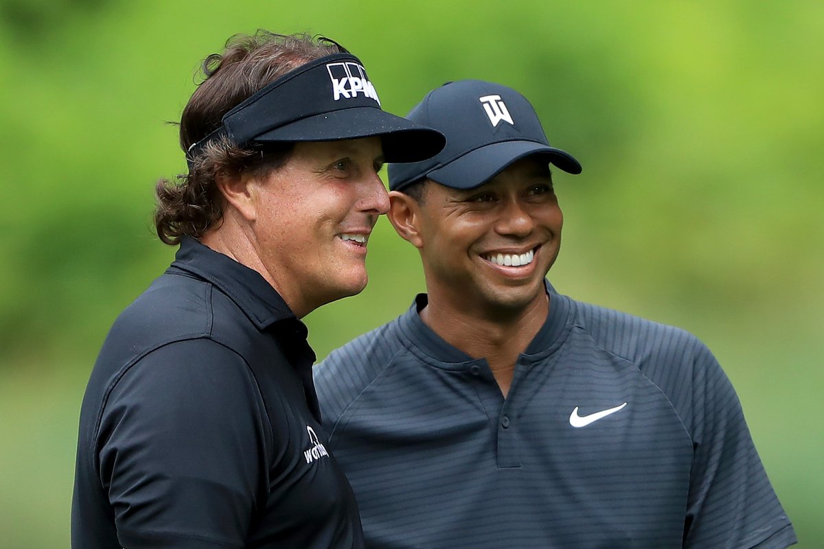 PGATOUR's tweet image. Have a question for @PhilMickelson or @TigerWoods to answer before The Match?

Send it here and they'll answer their favorites on Tuesday.