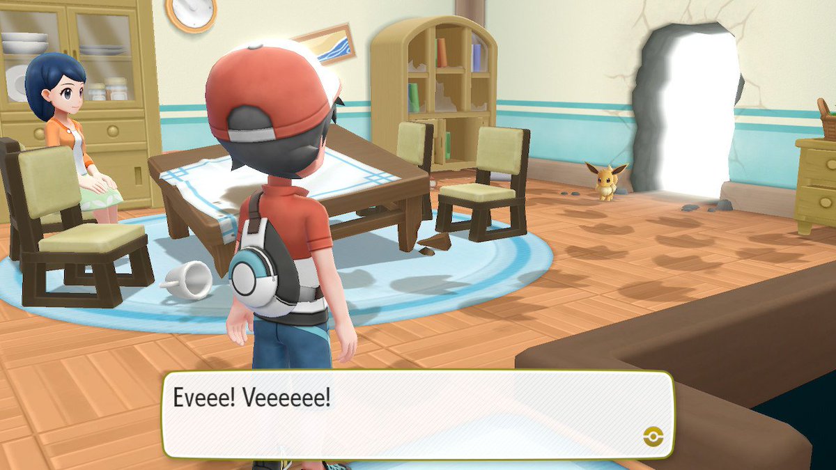 santanor's tweet photo. Gracias Eevee, si no te llegas a poner ahi nunca habria visto que falta media pared #PokemonLetsGo #NintendoSwitch https://t.co/Q233YzVJHG