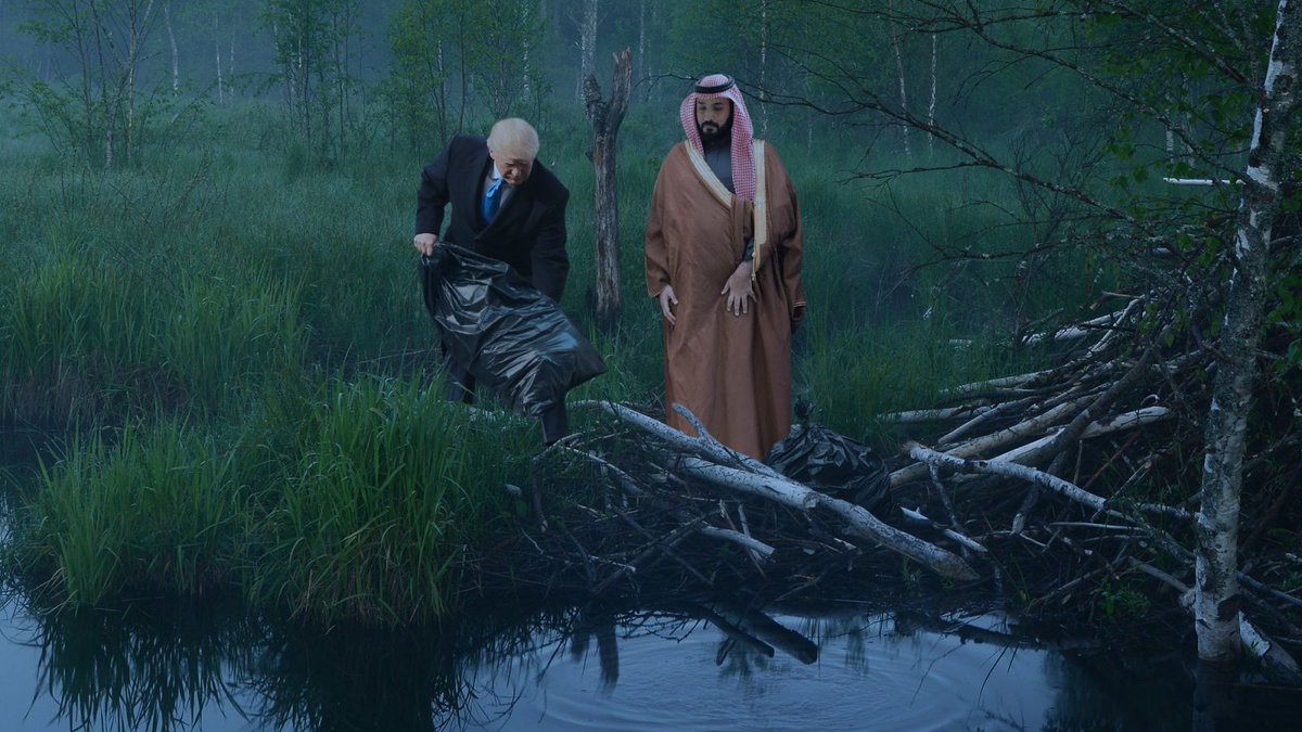 TheOnion's tweet photo. ‘We Will Never Speak Of This Again,’ Says Trump To Mohammed bin Salman As They Dump Khashoggi’s Body Into New Jersey River https://t.co/YzfsUi2Ry7 https://t.co/2nV0bMjLtV