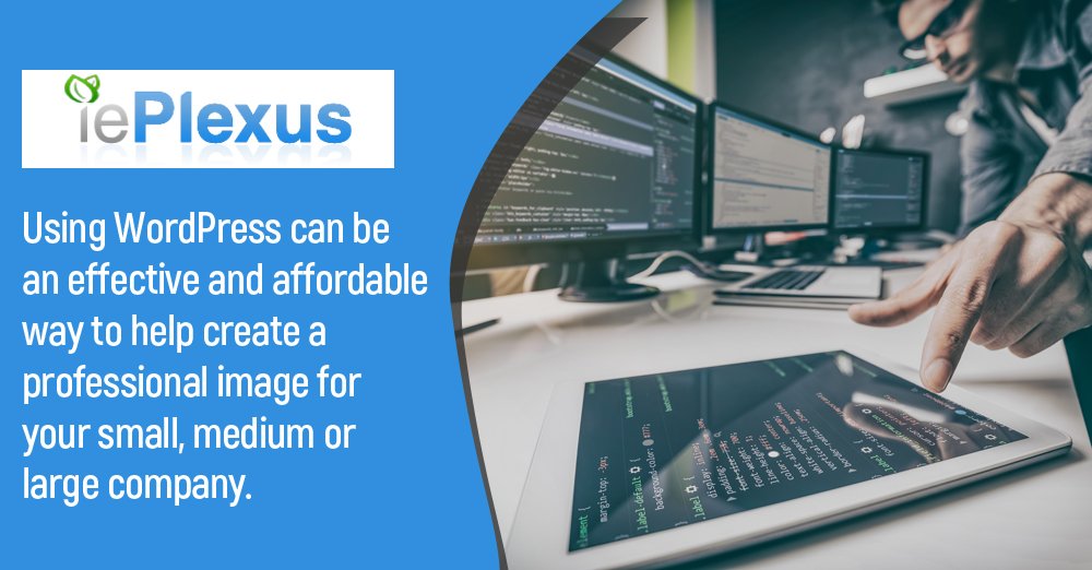 iePlexus's tweet image. Using WordPress can be an effective and affordable way to help create a professional image for your small, medium or large company. ieplexus.com #Wordpress #worddesign #webdesign #marketing