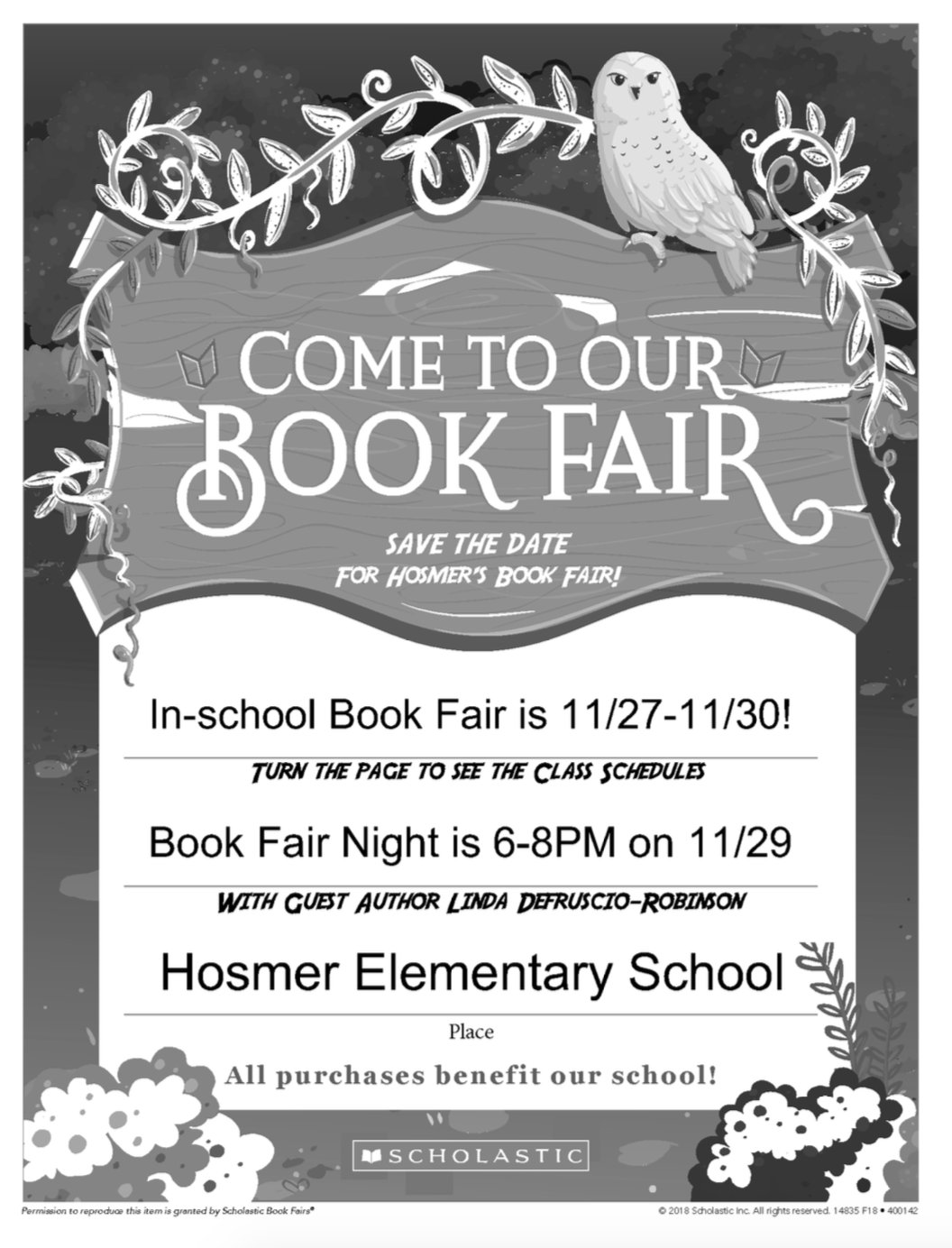 Hosmer Elementary School on Twitter "Hosmer's Annual Book Fair is here