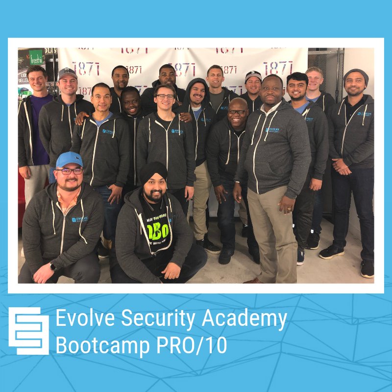 TheEvolveSec's tweet photo. It's Evolve Security Academy's Bootcamp PRO/10 cohort! #expertsinthemaking #cybersecuryprofessionals #cybersecurity #EvolveSecurtyAcademy #EvolveSecurity #bootcamppro10 https://t.co/Rp5yQcxixm