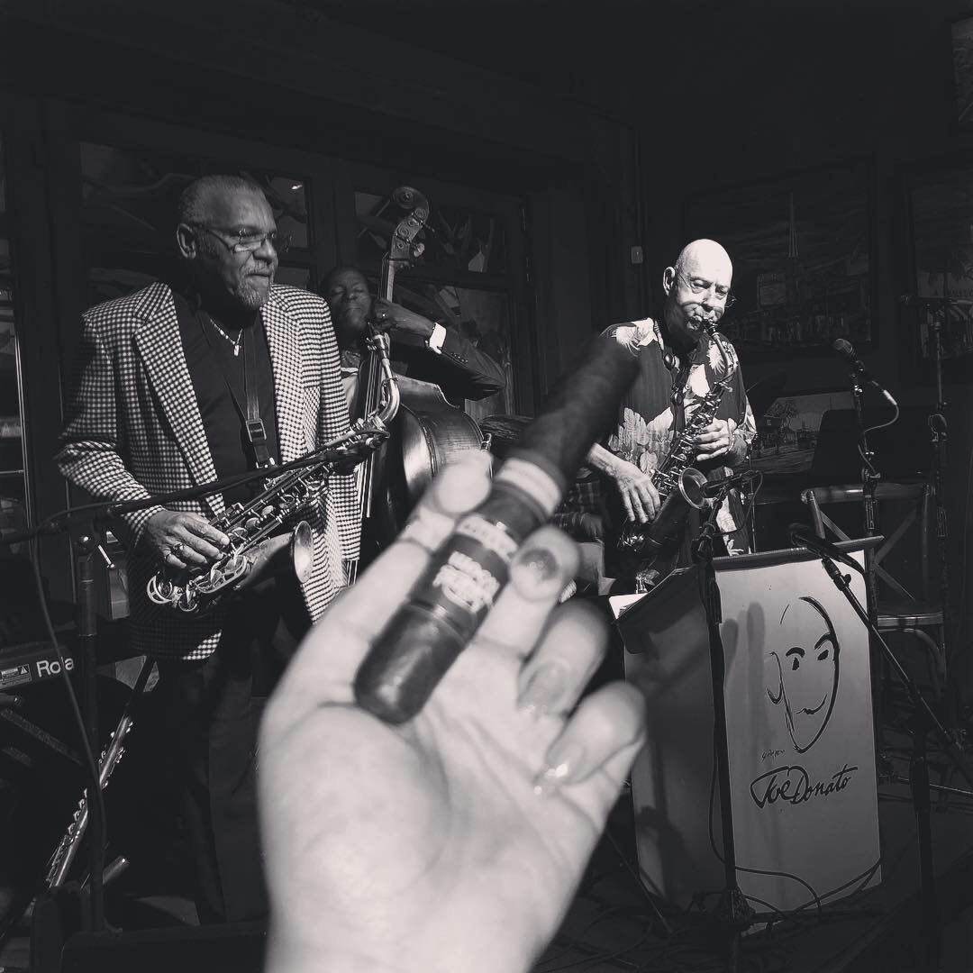 Joe Donato everyone...so talented. #sharedagingroommoment #joedonato #altadisusa #cigars #jazz #livemusic