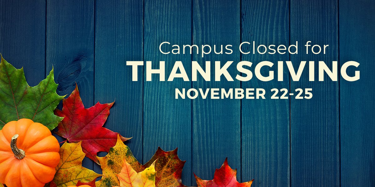 mcccd's tweet photo. All locations will be closed for the Thanksgiving holiday with normal hours resuming on Monday, Nov. 26. https://t.co/DDvxZYKccp
