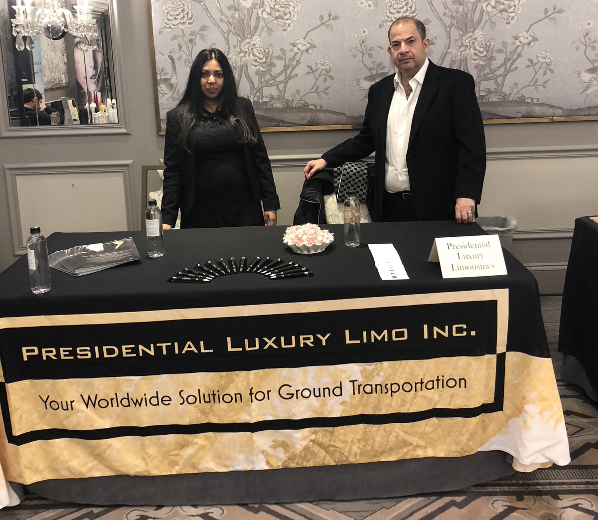 pluxlimo's tweet photo. Our CEO David and Vice President Amanda are getting down to business at the Diplomatic Connections trade show in Manhattan tonight. #Diplomats #UnitedNations #VIP #chauffeurservice https://t.co/uasDvzSBSk
