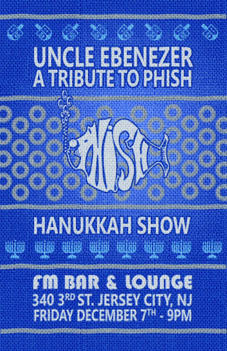 Come celebrate light and love with us on 12/7 at FM Bar in Jersey City! #Phish #Hanukkah <a href="/fmjerseycity/">fmjerseycity</a>