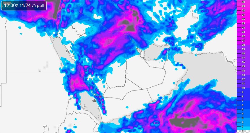 ArabiaWeatherSA's tweet photo. شاهد | ⛈️🔴
توقعات الهطول التراكمي خلال الـ 120 ساعة القادمة بمشيئة الله 
صورة تفتح النفس..اكثروا من الإستغفار 😍

تابعونا بكُل جديد في عالم الطقس 👈@ArabiaWeatherSA https://t.co/fsp7BaUFPB