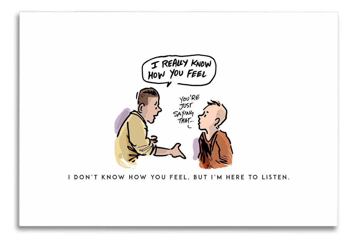 uncomfortablism's tweet photo. We get it; it's instinctive
When someone reveals a serious medical diagnosis, we're tempted to say
"I know how you feel"
Truth is we don't
It is impossible to really know
| Shop #URevolution #EmpathyCards
https://t.co/4cSfZyAcEG https://t.co/ybfboWUfHy