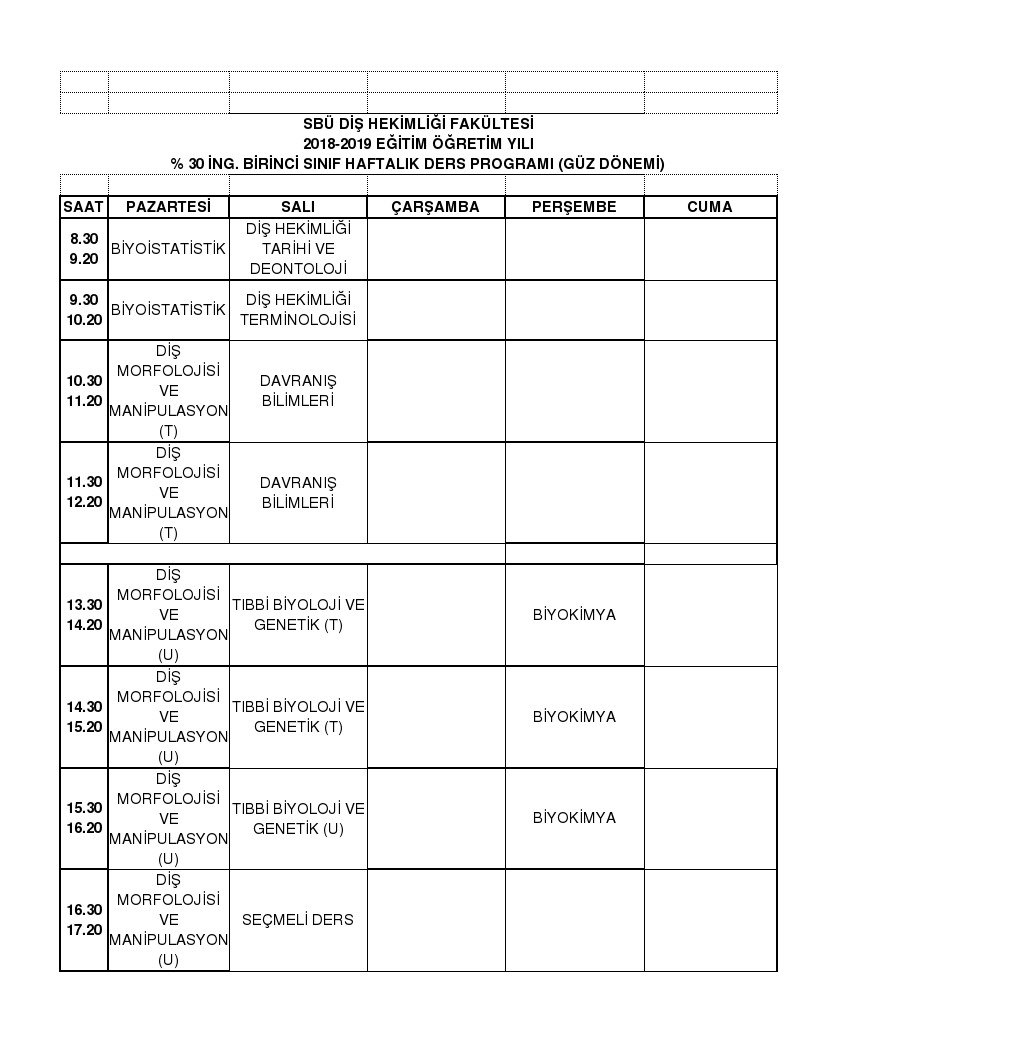 Sbü ders programı 2019 2020 Sbü ders programı 2019 2020