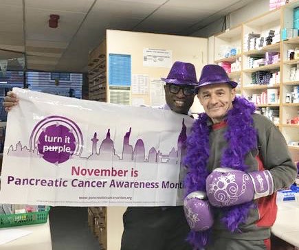 Bedminsterpharm's tweet photo. The @Bedminsterpharm #pancreaticawarenessmonth hits the road today. Bubble Play Cafe on East Street will experience the #pharmacy #TurnitPurple makeover. Its #Ballons, #Facepaintng and more of such pics if you join our symptom aware #bemmypurplearmy https://t.co/tN9VD36Uhr