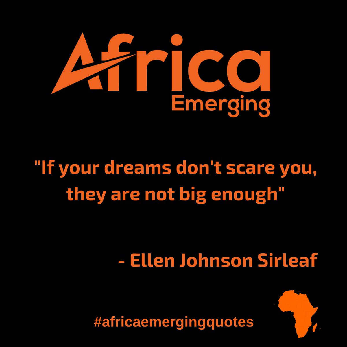 AfricaEmerging1's tweet photo. #DreamBig #TuesdayMotivation #Youcandoit #AfricaEmergingQuotes #EllenJohnsonSirleaf https://t.co/63M0eQpS7v