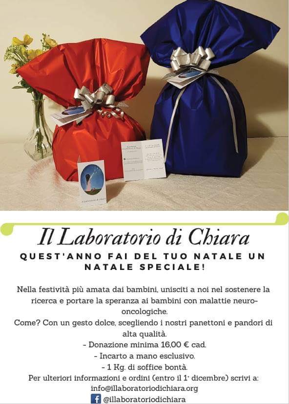 Quale modo migliore di prepararsi al #Natale che sostenere la ricerca e portare la speranza ai bambini affetti da malattie neuro-oncologiche? “Quest’anno fai del tuo Natale un Natale speciale!” con #IlLaboratoriodiChiara
