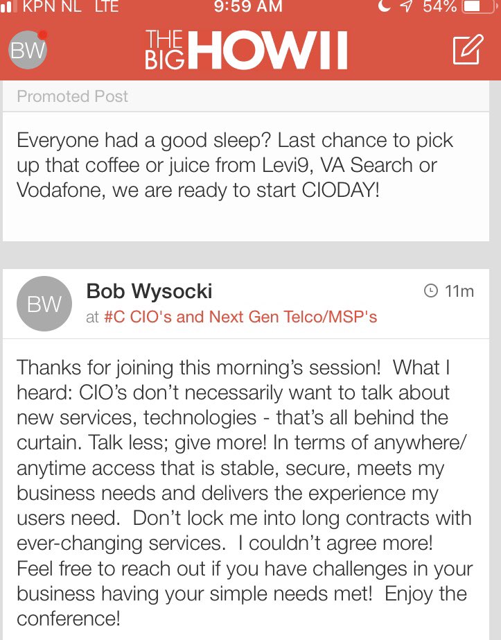 BobMicroBoost's tweet photo. CIO message this morning at #cioday2018 to next gen telco’s: talk less, deliver more! I care less on tech changes, more on User Experience, stability, security! Please simplify! We agree and are here to help! @MicrolandLtd https://t.co/toEHZPQjN0