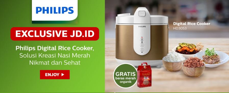Exclusive Launch hanya di <a href="/JDid/">JD.ID</a> 
Digital Rice Cooker HD3053 Solusi Terbaik untuk memasak nasi merah nikmat dan sehat. dapatkan extra potongan 50k dengan code : DIGITALRC disini  bit.ly/2RhJtaa
*kuota terbatas