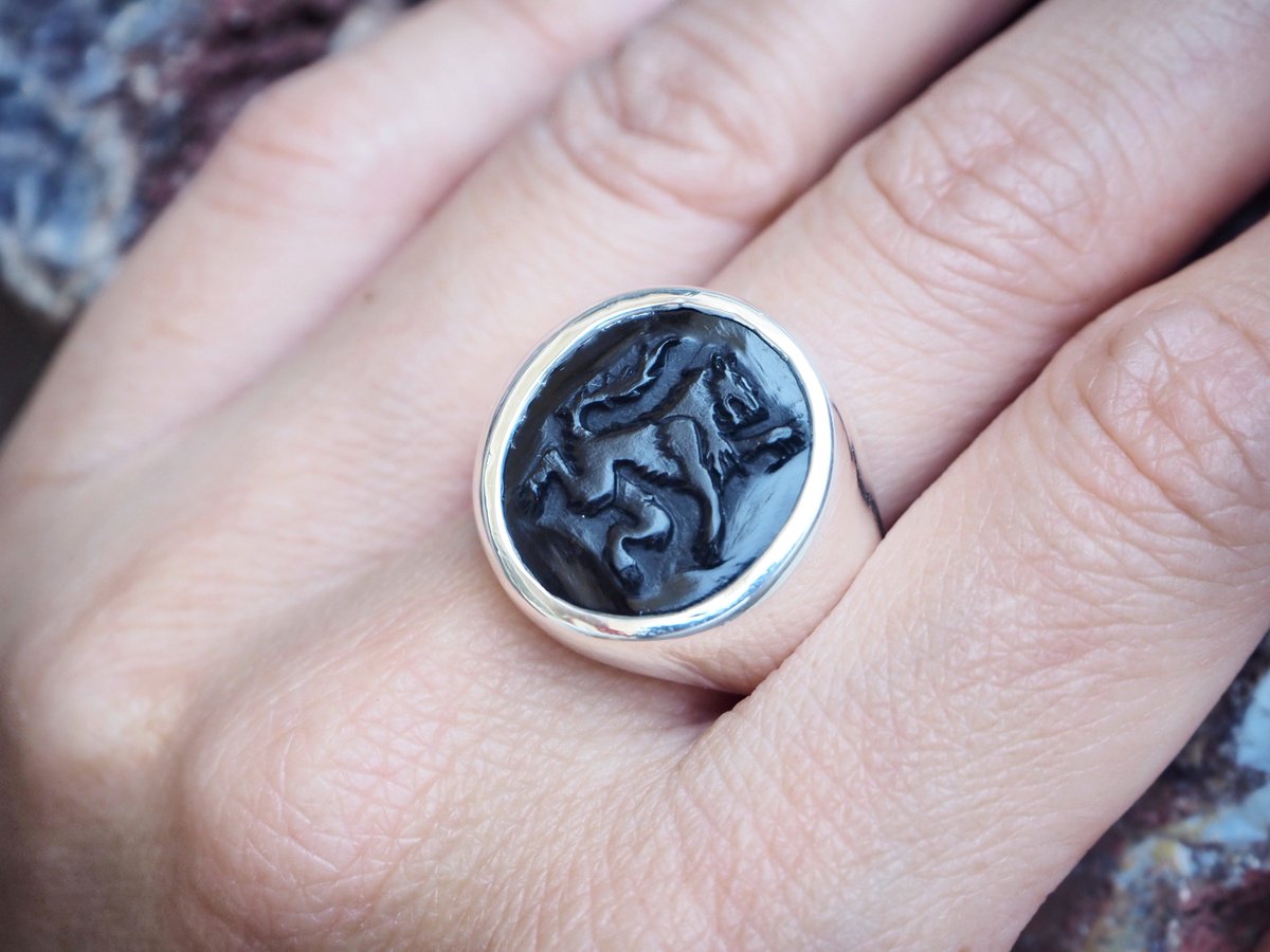 Regnas's tweet photo. Addition to my #etsy shop: Wolf Ring Black Onyx Genuine Gemstone Regnas Signet Sterling Silver #Wolf #WolfRing https://t.co/6GoHrxh9mA