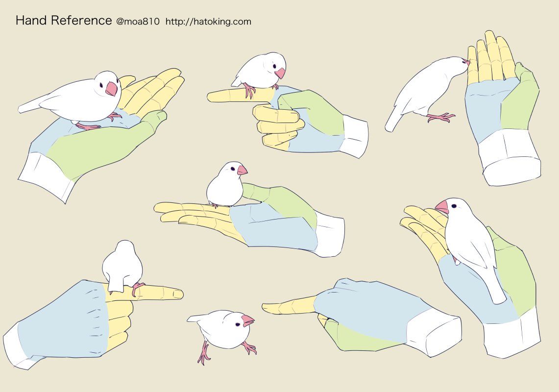 【お知らせ】トレスOKな手のイラスト資料集に「文鳥を飼っている人」「スマホを使う」を追加しました。  http://hatoking.com/journal/4352.html
