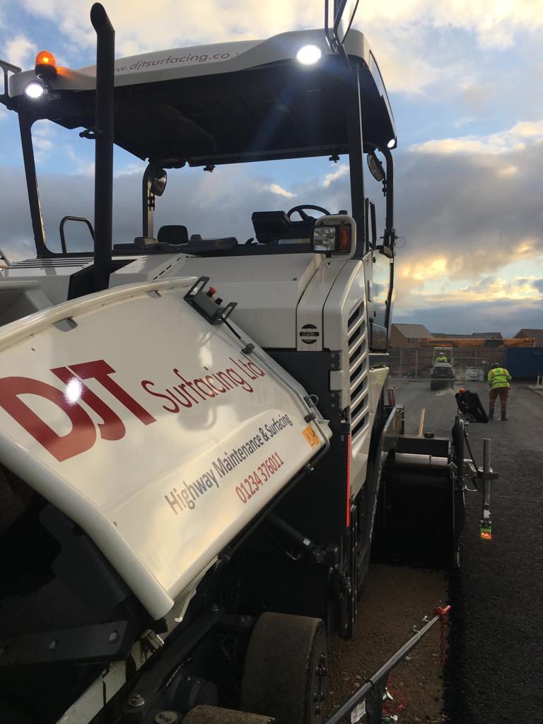 DJTsurfacing's tweet photo. Our new Vogele Paver. Getting it's first workout yesterday @LidlUK new car park in Milton Keynes. #Loveconstruction https://t.co/EhekpX753V