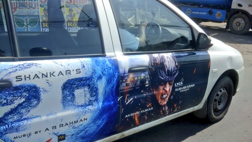 rakks_twitz's tweet photo. #2Point0Promotions
Both sides of Car Doors coated with
#2Point0 Posters in #Chennai City @Uber Cabs
@rajinikanth
@akshaykumar
@shankarshanmugh @arrahman @LycaProductions @Uber_India
@RajiniFollowers @rajinifans @MrIanMalcolm https://t.co/Oz7QZzPQ0O