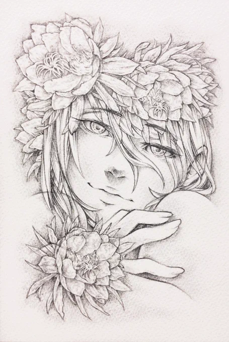 描き描き。

#イラスト #オリジナルイラスト #透明水彩画の線画 #線画 #女性画 #着色前 #花言葉 #drawing #pencildrawing #illustration 