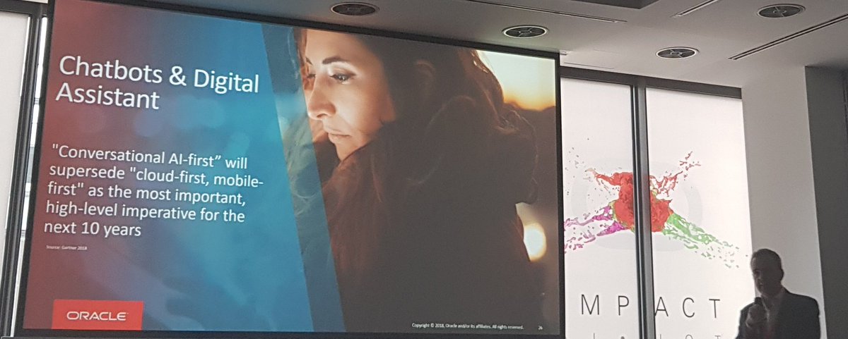 InteligentEmail's tweet photo. Conversational AI-first bude klíčová věc v příštích 10 letech dle Oracle #impact https://t.co/IxYU3wLVNm