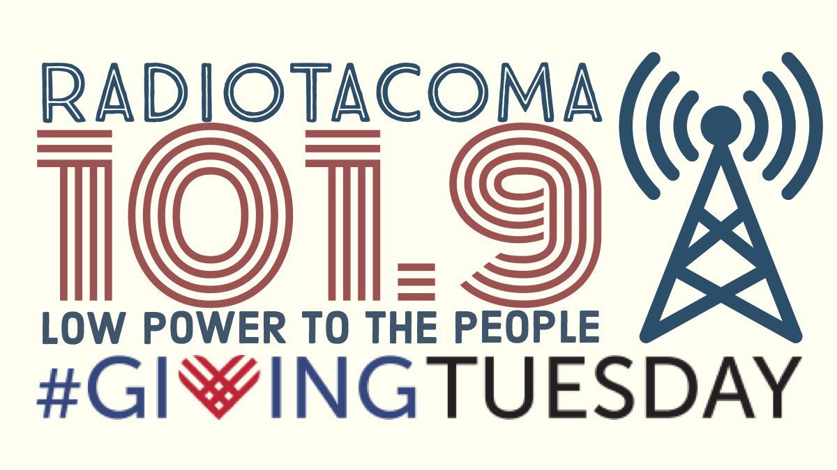 RadioTacoma's tweet photo. Today is #GivingTuesday! If you can, please consider donating to help us save to find a home for our studio! Thanks for listening to #RadioTacoma!
https://t.co/lQqJVkLRbo
#lpfm #tacoma #radio #tacoma_wa #gritcity #tacomawashington #lowpowerfm #piercecounty #communityradio #nfcb https://t.co/XvMmgt2bYE