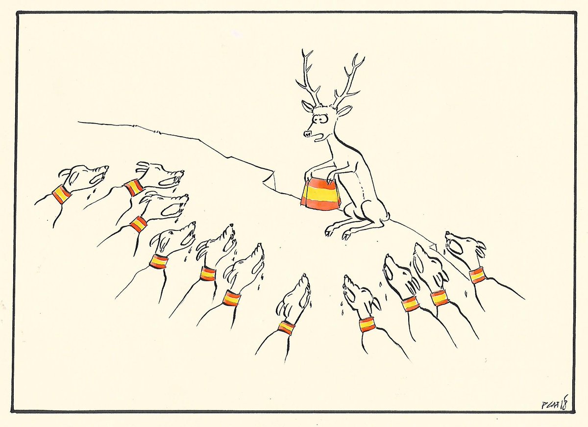 pacocatt's tweet photo. Mi viñeta de hoy martes 27 de noviembre de 2018.
Grita el ciervo a la reala: ¡No me hagáis daño...yo también nací en España! https://t.co/CsfTd11LFU