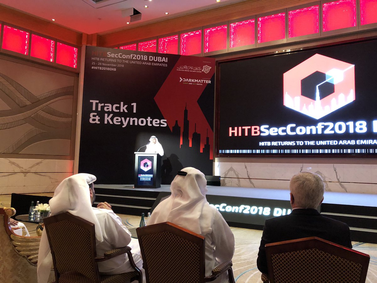 HE Yousuf AlSheibani kicking off #HITB2018DXB .
