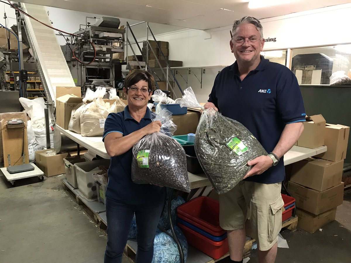 Fabulous day out with Australian Pumpkin Seed Company. Packing orders. Chocolate Pumpkin seeds yum. Luv what I do.