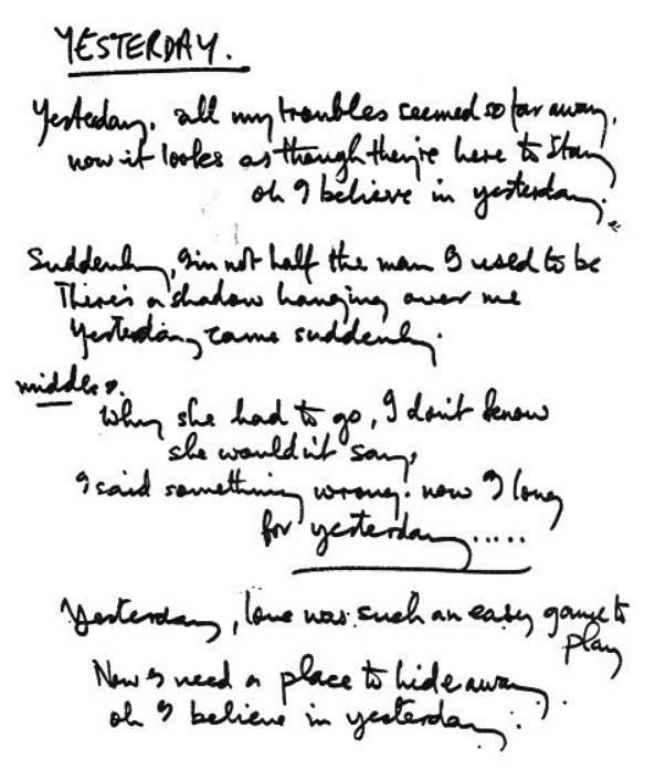Tales From Weirdland On Twitter Handwritten Lyrics To Beatles