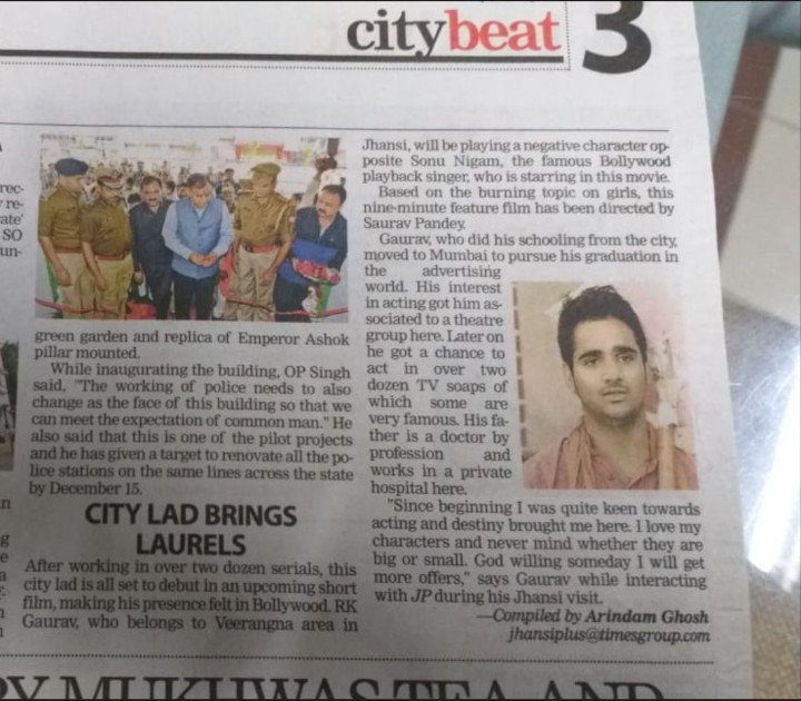 RkGaurav11's tweet photo. So I always had a wish to   read an English national newspaper while having my tea and see my name on it....
My article in @timesofindia for our film 
@filmspotless @findsaurabh001 https://t.co/gFHvEZI72S