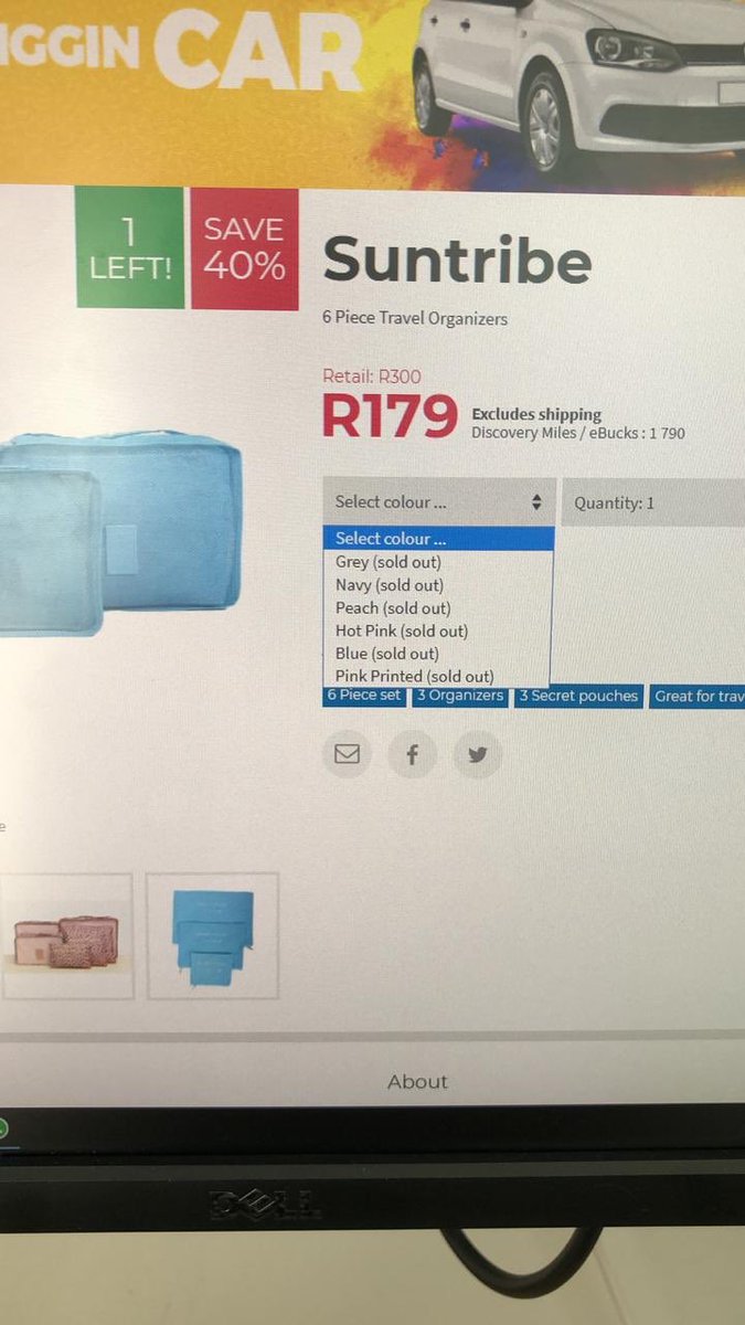 Nadia_Guhring's tweet photo. @AskOneDayOnly @OneDayOnlycoza how can they all the colours be sold out and one left?? I think they is a glitch. I want that last one ☝️ please so if there is one left can you please let me know https://t.co/UPm7Ua1oZH
