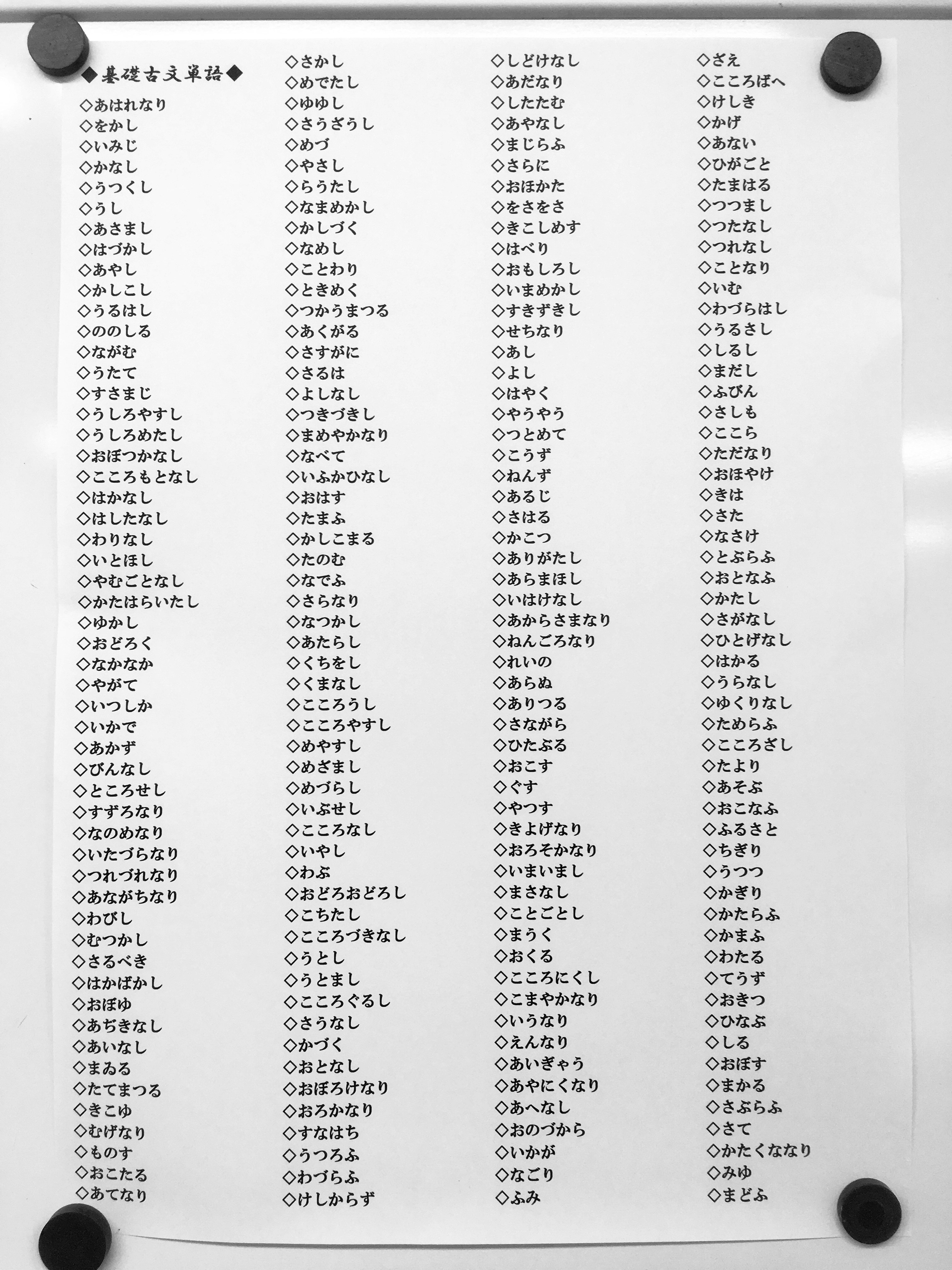 大学受験専門 播磨塾 Auf Twitter 一先ずどれだけ古文単語を覚えればよいか という質問が多かったため 当塾のお知らせボードに 基礎古文単語一覧 を貼ってみました 少しでも 手助けになれれば 幸いです T Co J9pkpr2szv Twitter