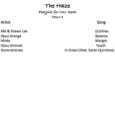 TheHaze887's tweet photo. Playlist from tonight! https://t.co/fX5bMZOUUV