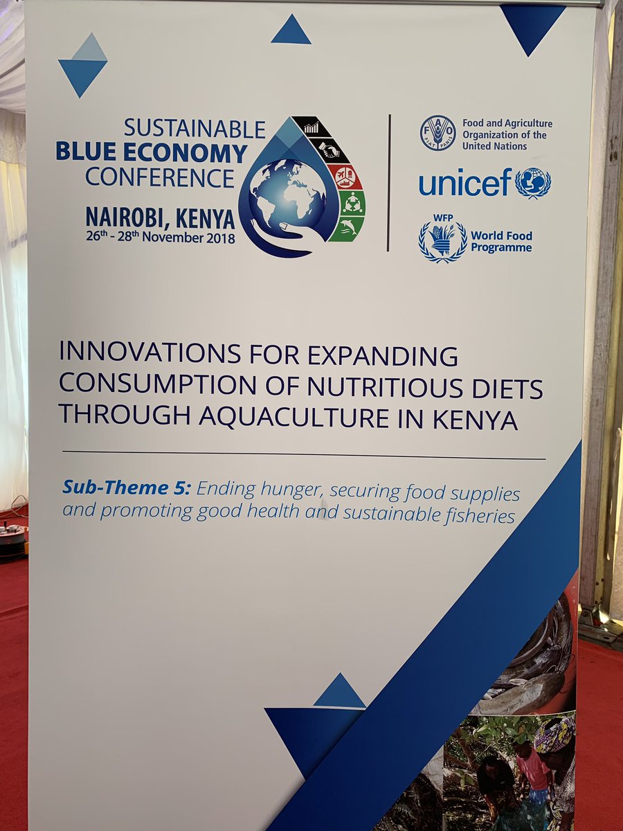 Speaking on food &amp; nutrition security at #BlueEconomyConference . Aquaculture can contribute hugely to improve nutrition in Kenya.
