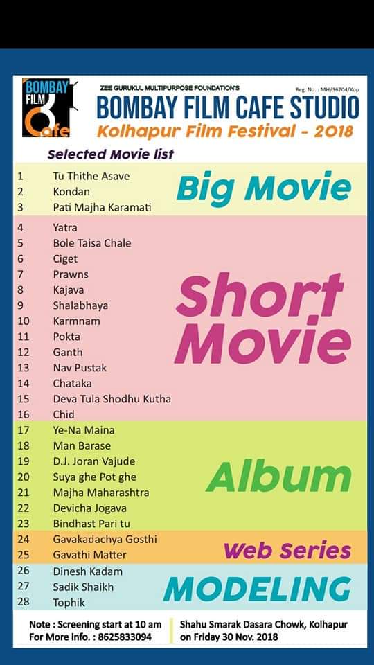 pramod_gauswami's tweet photo. Happy to share great news with you...Our Shortfilm #GANTH Selected In To 13 At #Bombay_Film_Cafe_Studio #Kolhapur_Film_Festival_2018
Congratulations To All Team Members https://t.co/H3frMHiB30
