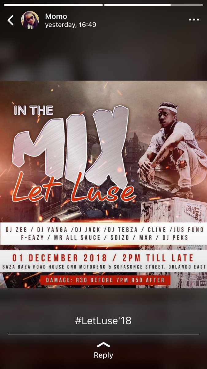 Inthemix_vibe's tweet photo. The people have spoken...
All roads lead to the annual #LetsLetLuse party brought to you by #InTheMix 💥💃🏾🍾
@Ce_mone @SizLifestyle @_ChantalZ #InTheMixSoweto https://t.co/kOZXsSUndA