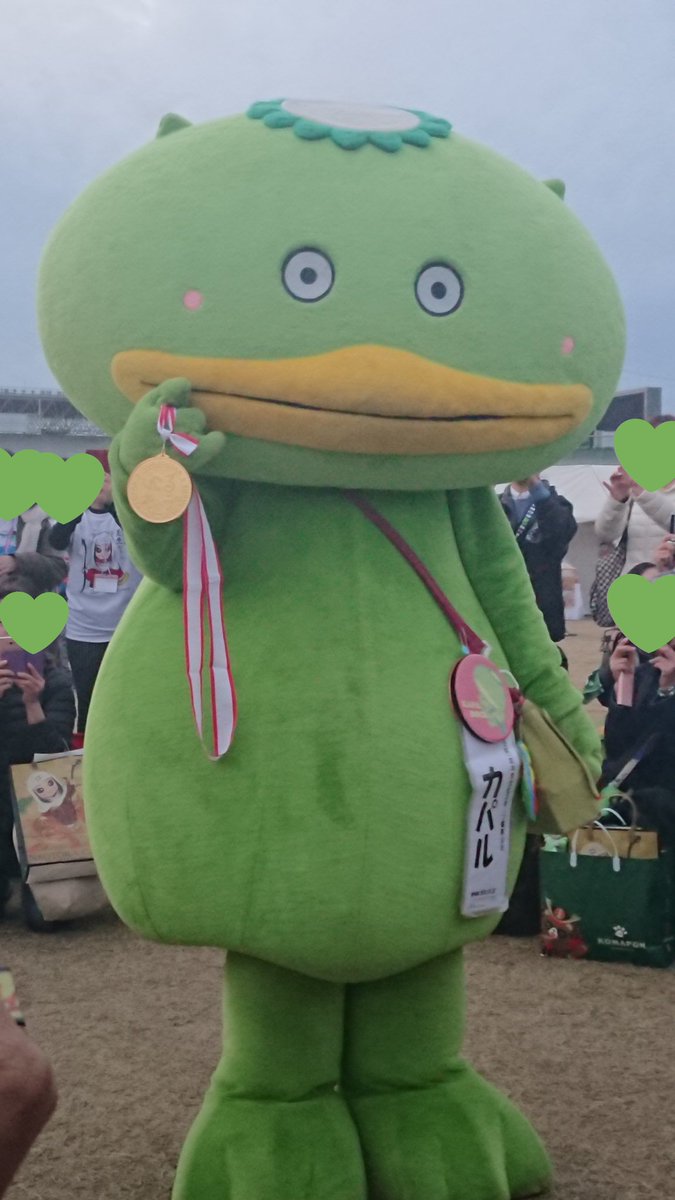 chocomisia's tweet photo. カパル達と見たてっぺんは最高だったお✨カパル、おめでとう✨カパル、ありがとう✨カパル、おつカパール💚
#カパル
#ゆるキャラグランプリ2018in花園 https://t.co/77olXK2ATr