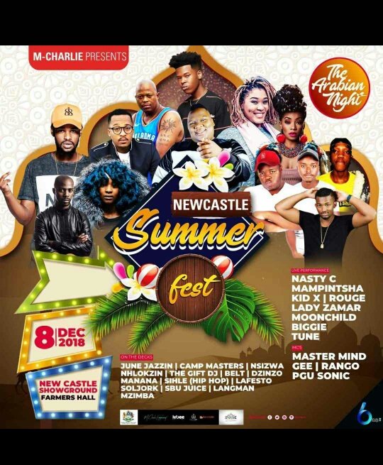 _tune_sa's tweet photo. Newcastle Summer fest...
Make sure you are there yowπ₯π₯π₯π₯π₯
#MCharlieEntertainment #NSF2018 #MzilaSoundProduction #GoodLyfeTeam #party #events
Theme: Arab Night πππππππ΄π¬
Tickets: General R120, VIP R500 https://t.co/pxL8hEmrF9