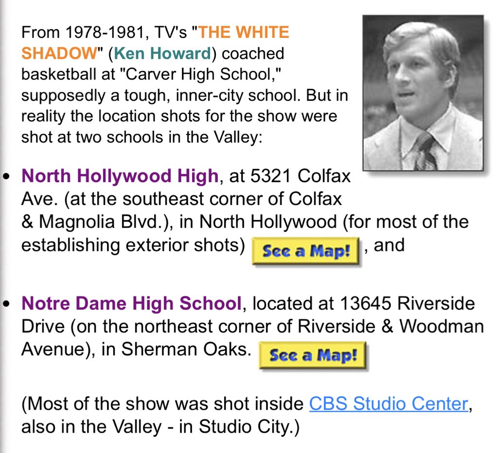 Steven Brody Stevens On Twitter Of Course The White Shadow Was Filmed In The Valley North Hollywood Notre Dame High Schools Cbs Radford Lot Too In Studio City Now The 818