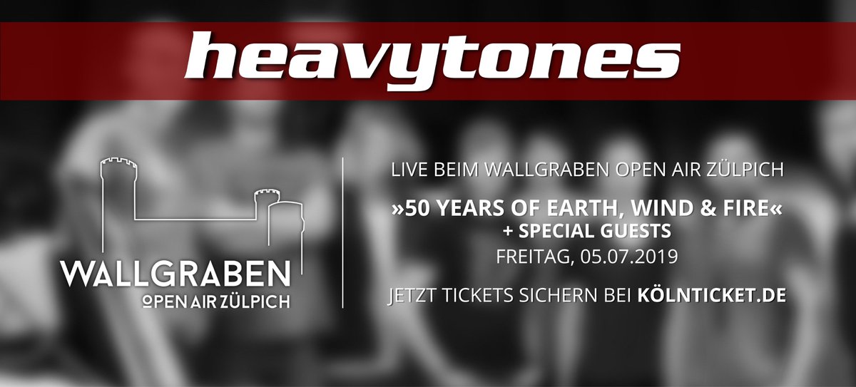 theheavytones's tweet photo. Im kommenden Jahr feiern wir 50 Jahre Earth, Wind &amp; Fire. Kommt in Scharen am 05.07.2019 zum Wallgraben Open Air Zülpich 🎤🎸🎷🎺🥁 😎 ! https://t.co/crMqu0UDBt
