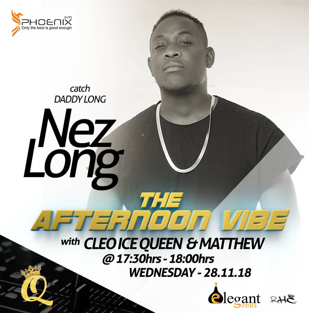 NezLong1's tweet photo. Catch me on radio phoenix tomorrow @Cleo_icequeen and mathew and get to know more about daddy long,my new jam #Soche ft.King @slapdee ,what i have for u this festive season and plans for the year 2019.... Lets do this
#BlackOutSeason
#Soche
#StashOnErrrrThing
#DaddyLong https://t.co/2Q2p6trshZ
