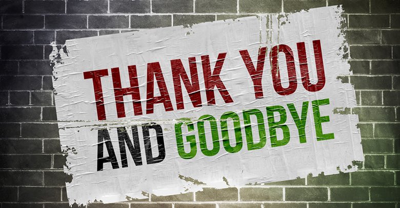 Thanks to anyone and everyone who has visited and supported us over the past three years. This is definitely goodbye 😘