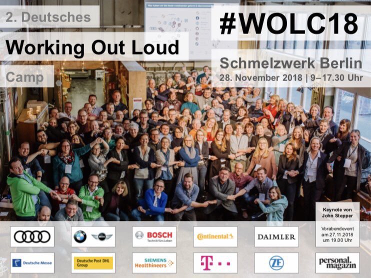 scaatschorn's tweet photo. ... auf geht's zum #wolc18. Ich freue mich schon Euch zu sehen und auf viele tolle Gespräche. #WorkingOutLoud #wolcop https://t.co/rZZSa2oODk