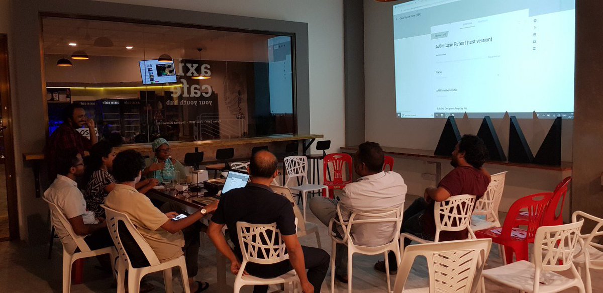 aamaldives's tweet photo. We held a productive #AAMSalla session at Axis Cafe' last night! We discussed; talking points for AAM meetings with government bodies; an online issue-reporting system for members, which will be available on the website soon; initiatives such as #AAM+ and #AAMTalks; (1/2) https://t.co/VCEoHWz846