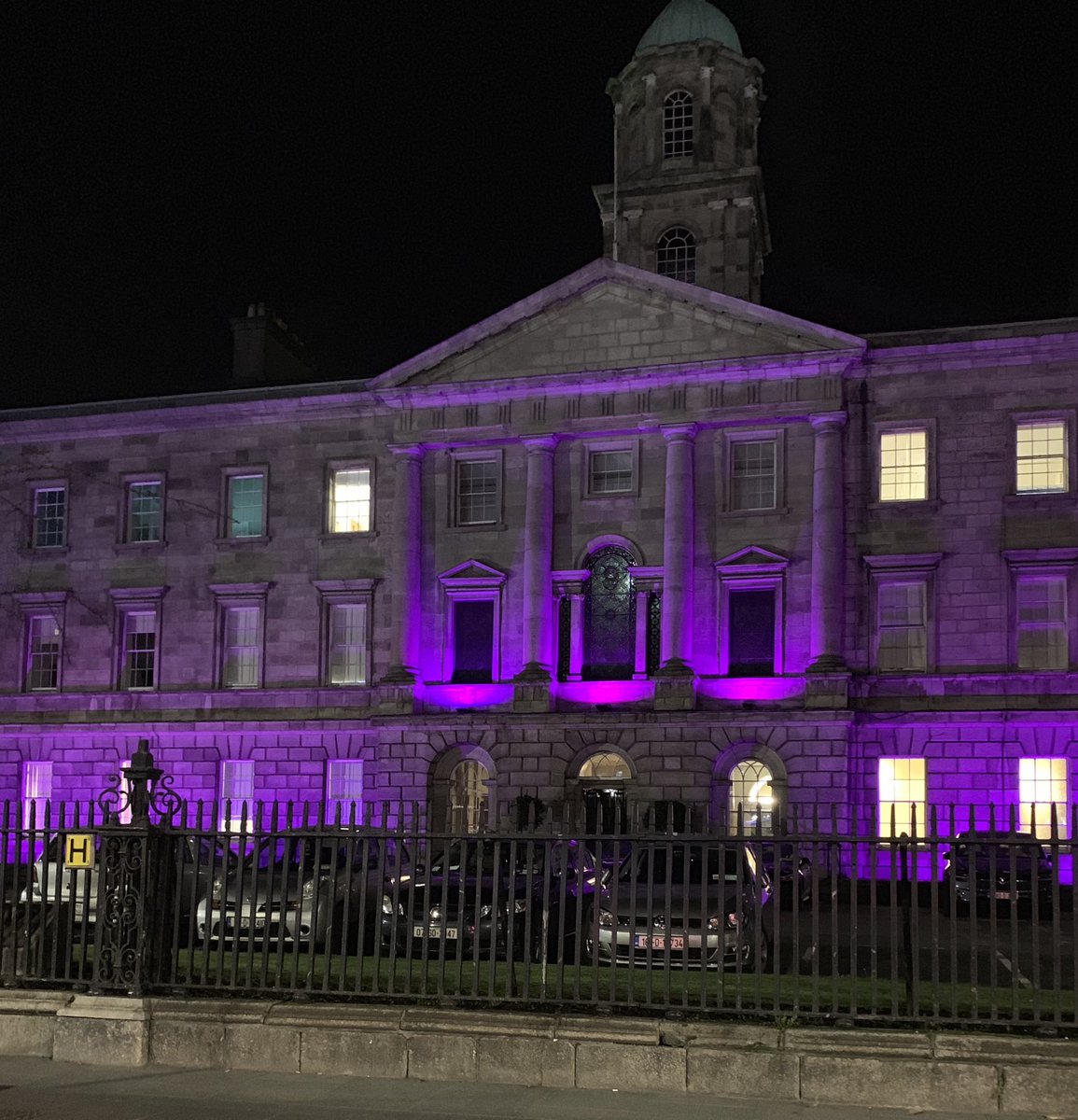 MijkBoyle's tweet photo. Early flight to Brussels with @drdoolan for the European launch of the Standards of Care for Newborn Health. Lovely seeing @RotundaHospital still lit up in purple for prematurity. Honoured we are representing @rcpi at the launch #ecfni #newborncare #neonates #neonatology #wpd18 https://t.co/Rc6HBQgvZz