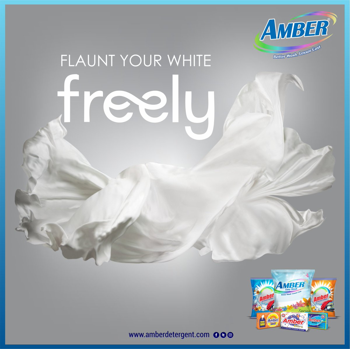AmberDetergent's tweet photo. How to make your white sparkling? Buy Amber Detergent and flaunt in your white freely. 
#AmberDetergent #White #SparklingWhite #EasyWash #Flaunt #CleanWash https://t.co/PYxTbfsibU
