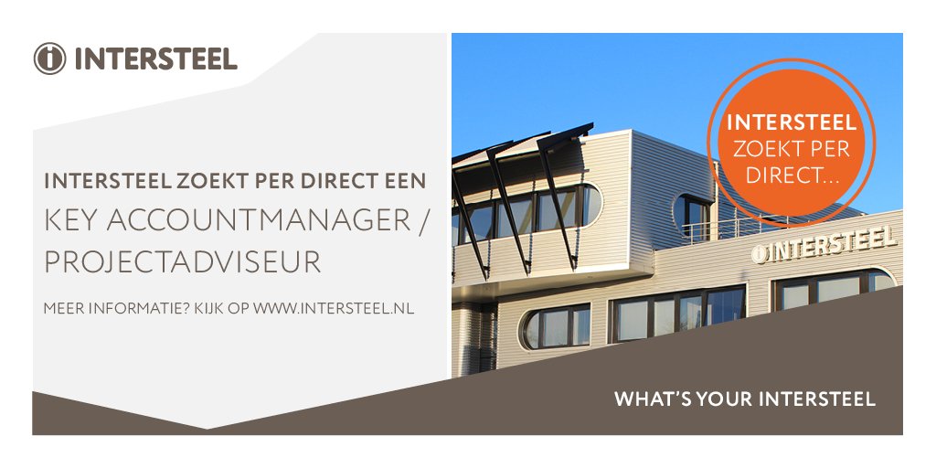 Intersteel is per direct op zoek naar een ervaren Key Accountmanager / Projectadviseur! In deze rol ben je o.a. verantwoordelijk voor het actief beheren van de relatie met een aantal grote klanten van Intersteel #vacature #accountmanager #projectadviseur intersteel.nl/over-interstee…